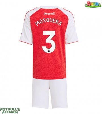 Arsenal Cristhian Mosquera #3 Hemmaställ Barn 2025-26 Kortärmad (+ Korta byxor)